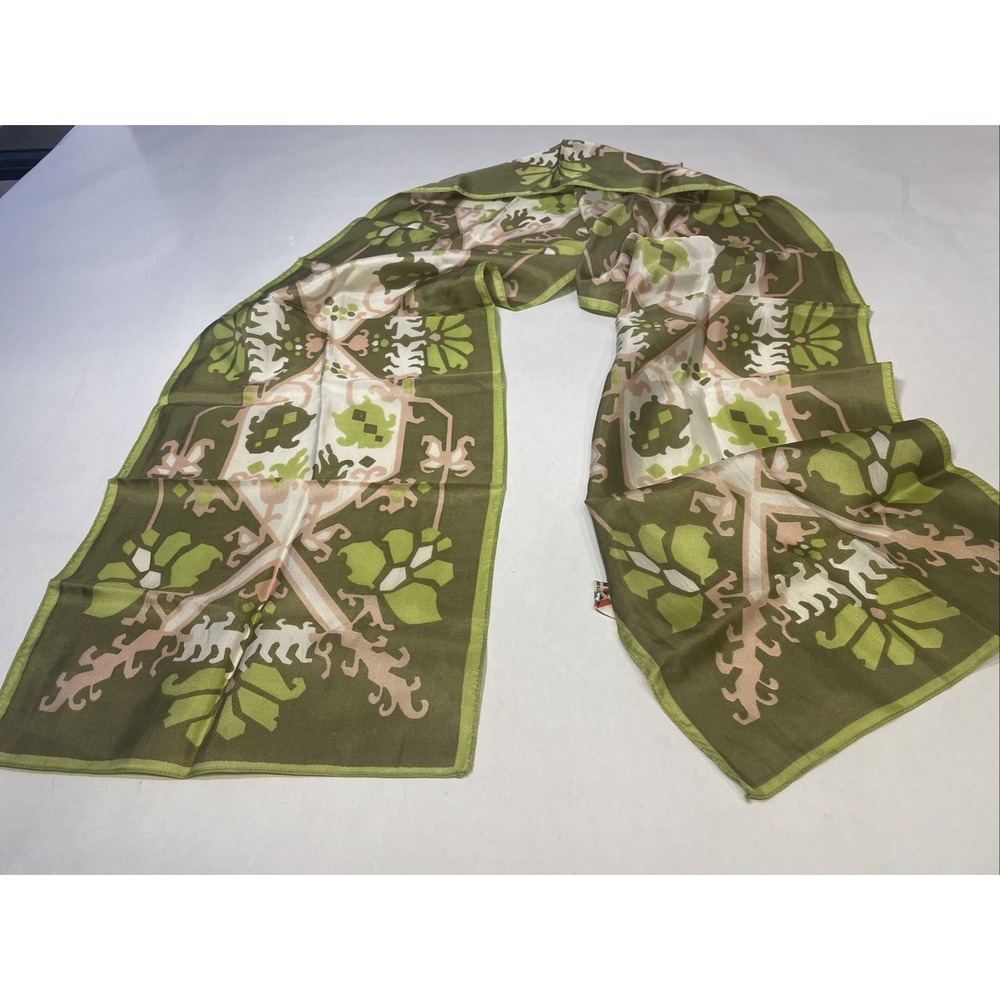 Women's Vintage Neck Scarf 60 X 10 Made In Italy 100% Acetate